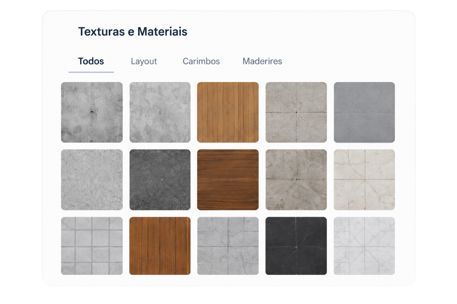 Texturas e materiais